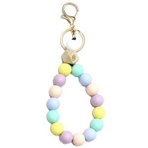 Pastel Wooden Beaded Keychain